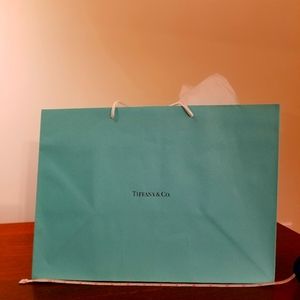 Tiffany large paper shopping gift bag with Tiffany tissue in pristine condition
